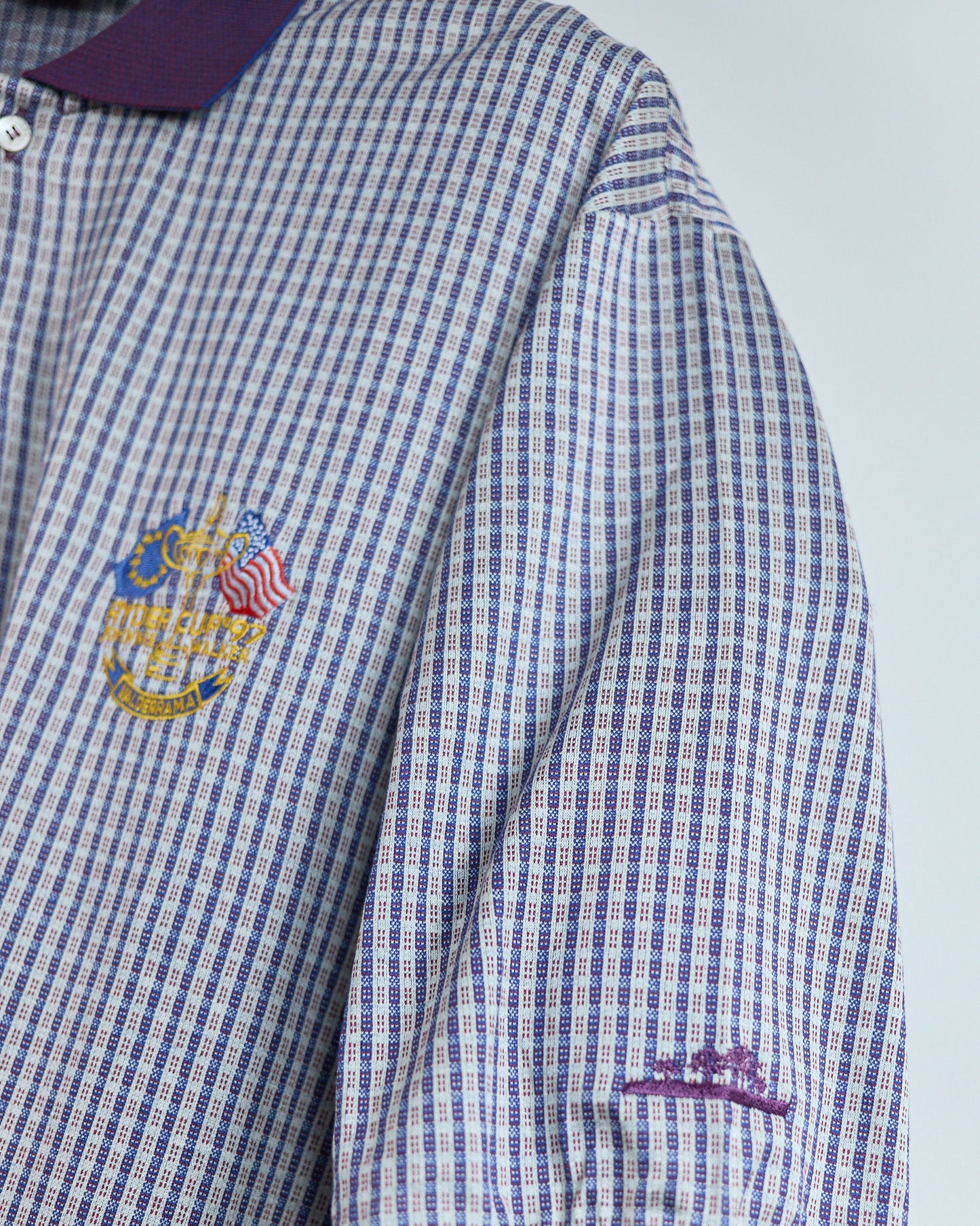 90s Bobby Jones Cream/Navy 1997 Ryder Cup Valderrama Pattern Polo, NWT (XL)