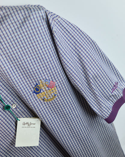90s Bobby Jones Cream/Navy 1997 Ryder Cup Valderrama Pattern Polo, NWT (XL)