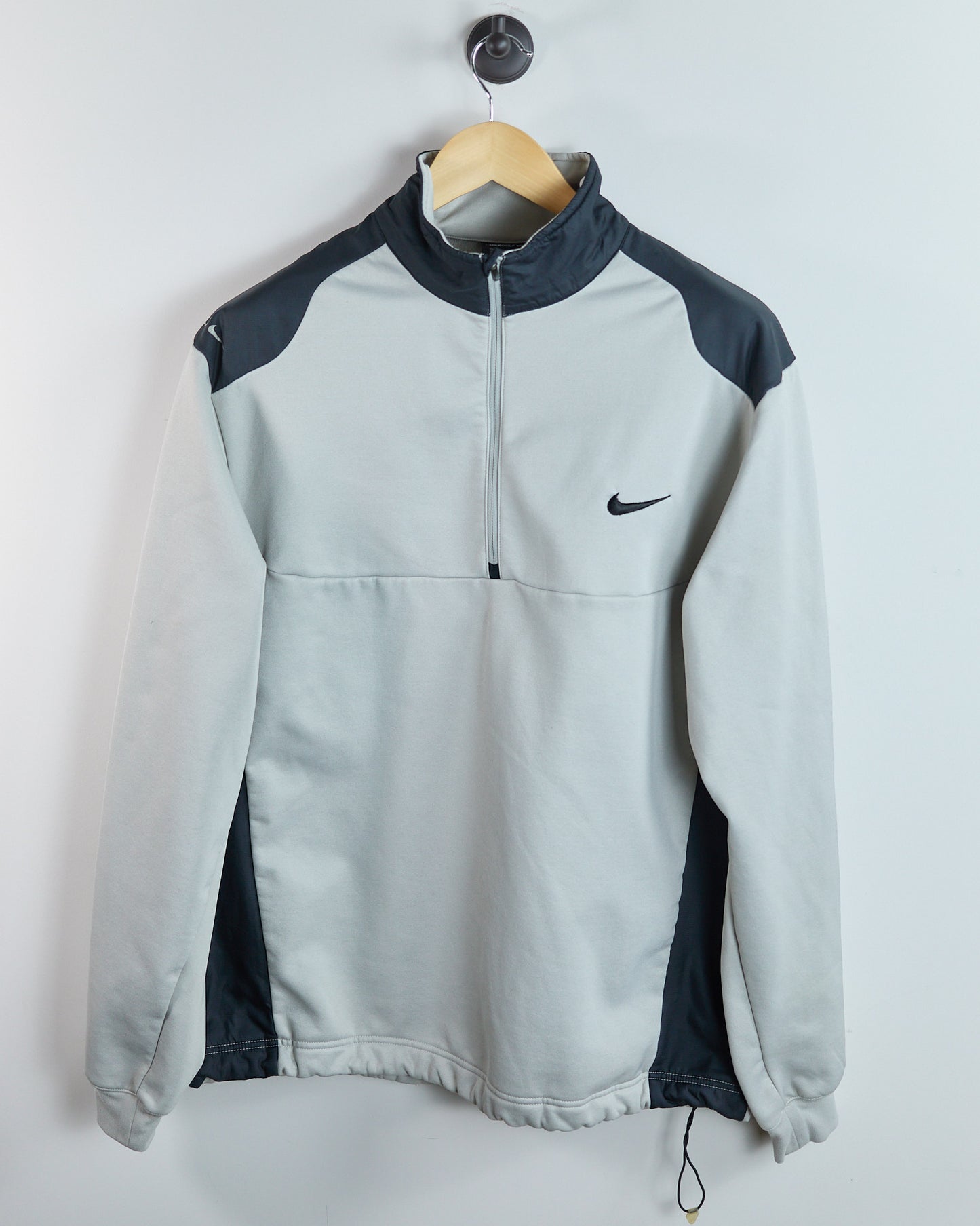 00s Nike Golf Grey/Black Quarter Zip Fleece (L)