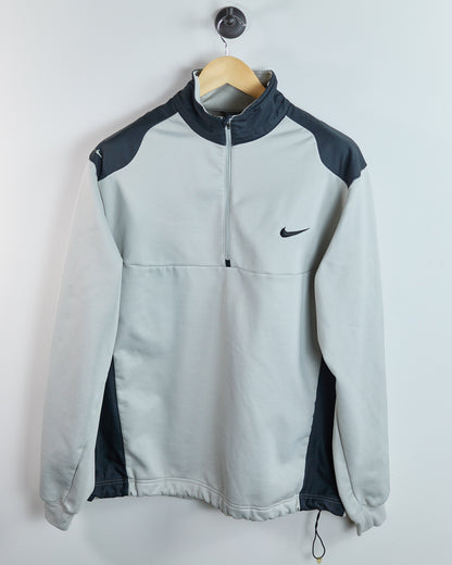 00s Nike Golf Grey/Black Quarter Zip Fleece (L)