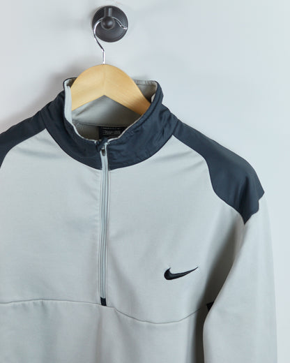 00s Nike Golf Grey/Black Quarter Zip Fleece (L)