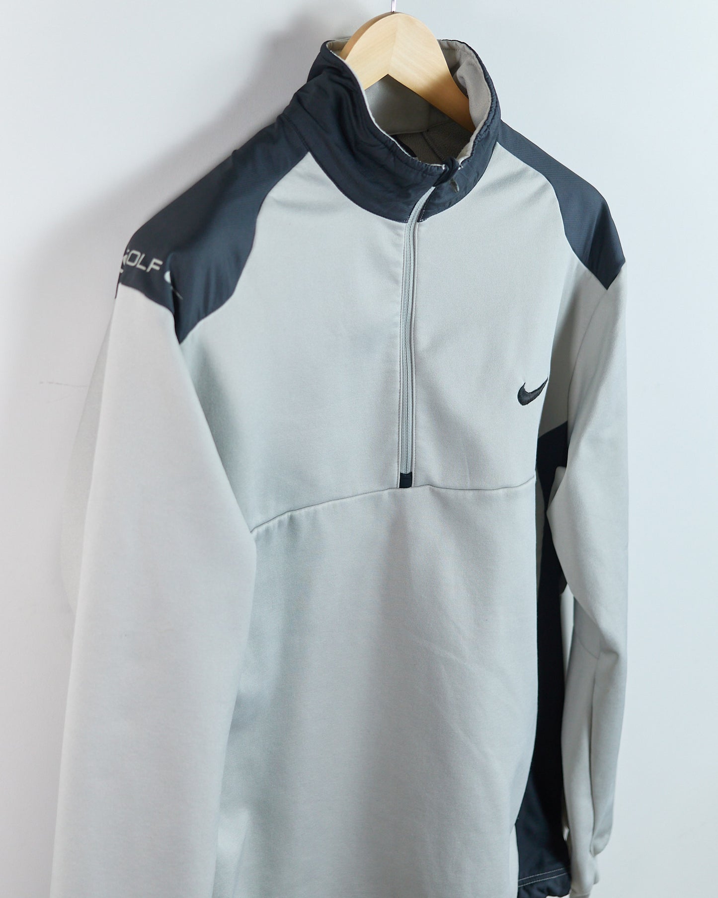 00s Nike Golf Grey/Black Quarter Zip Fleece (L)