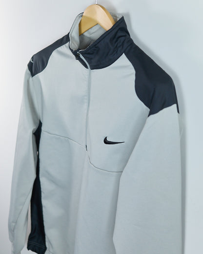 00s Nike Golf Grey/Black Quarter Zip Fleece (L)