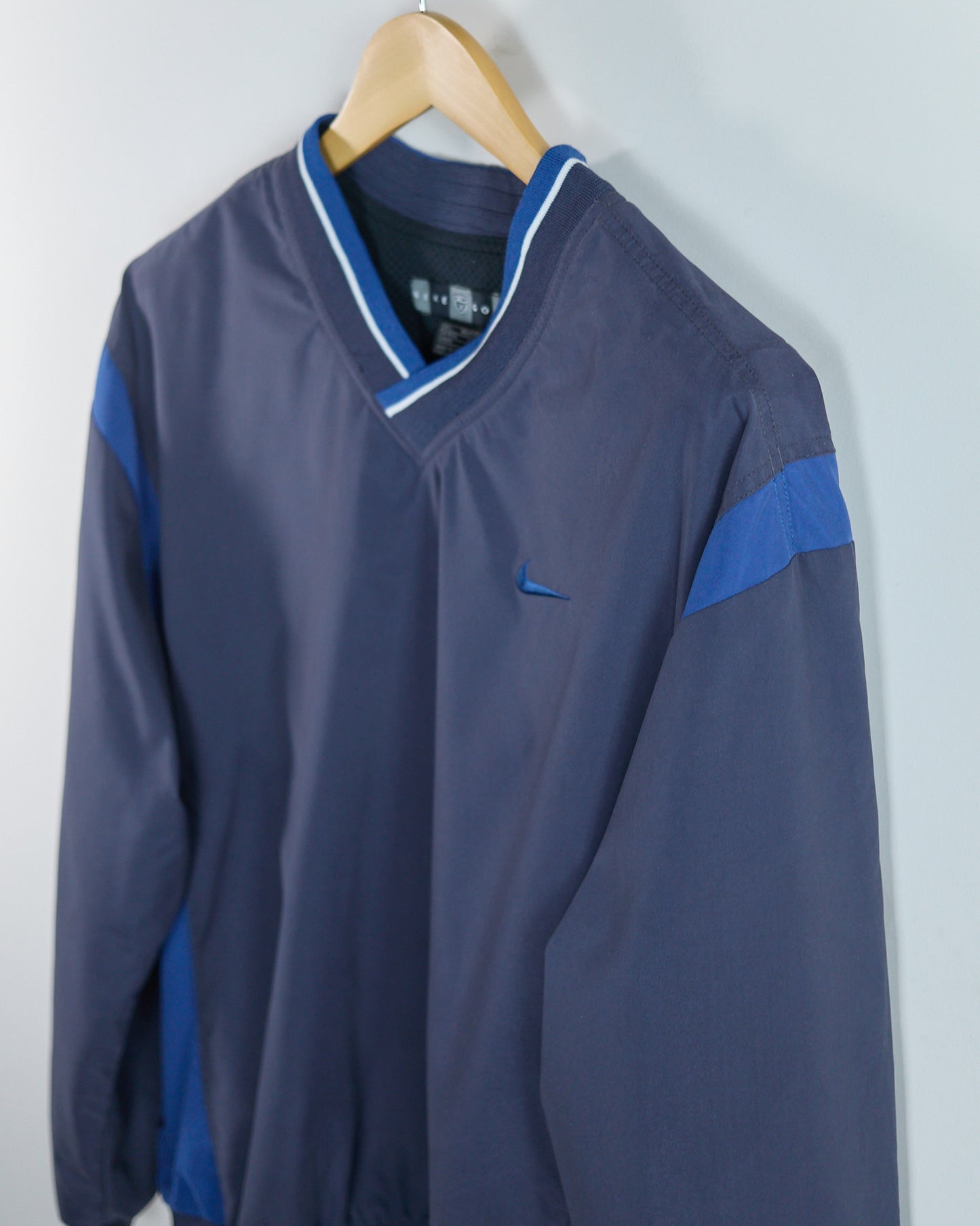 90s Nike Golf Dark Blue/Blue V Neck Windbreaker (L)