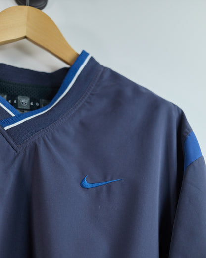 90s Nike Golf Dark Blue/Blue V Neck Windbreaker (L)