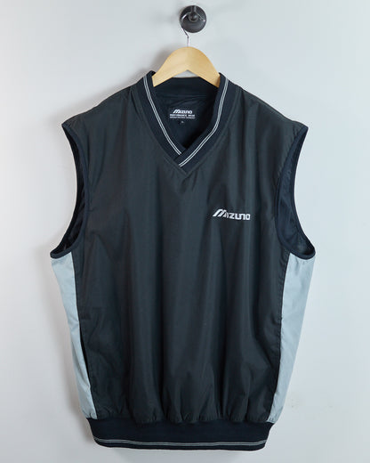 90s Mizuno Golf Black/Grey Windbreaker Vest (XL)