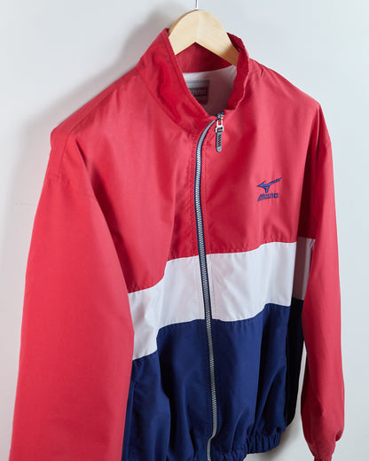90s Mizuno Golf Red/White Zip Up Windbreaker (L)