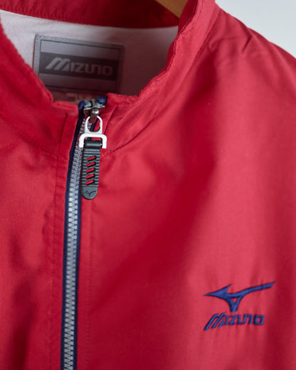 90s Mizuno Golf Red/White Zip Up Windbreaker (L)