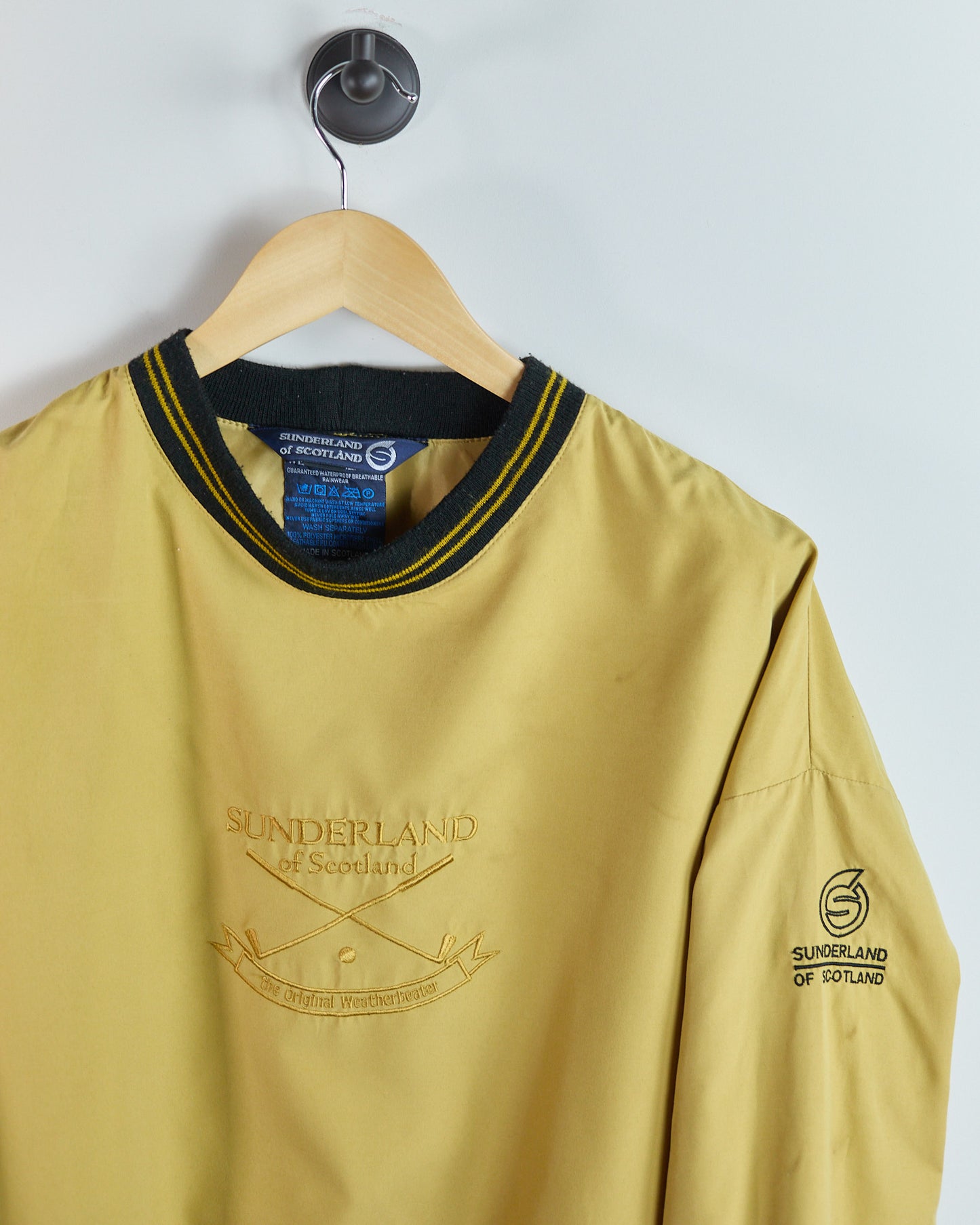 80s to early 90s Sunderland of Scotland Mustard Crew Neck Windbreaker (XL)