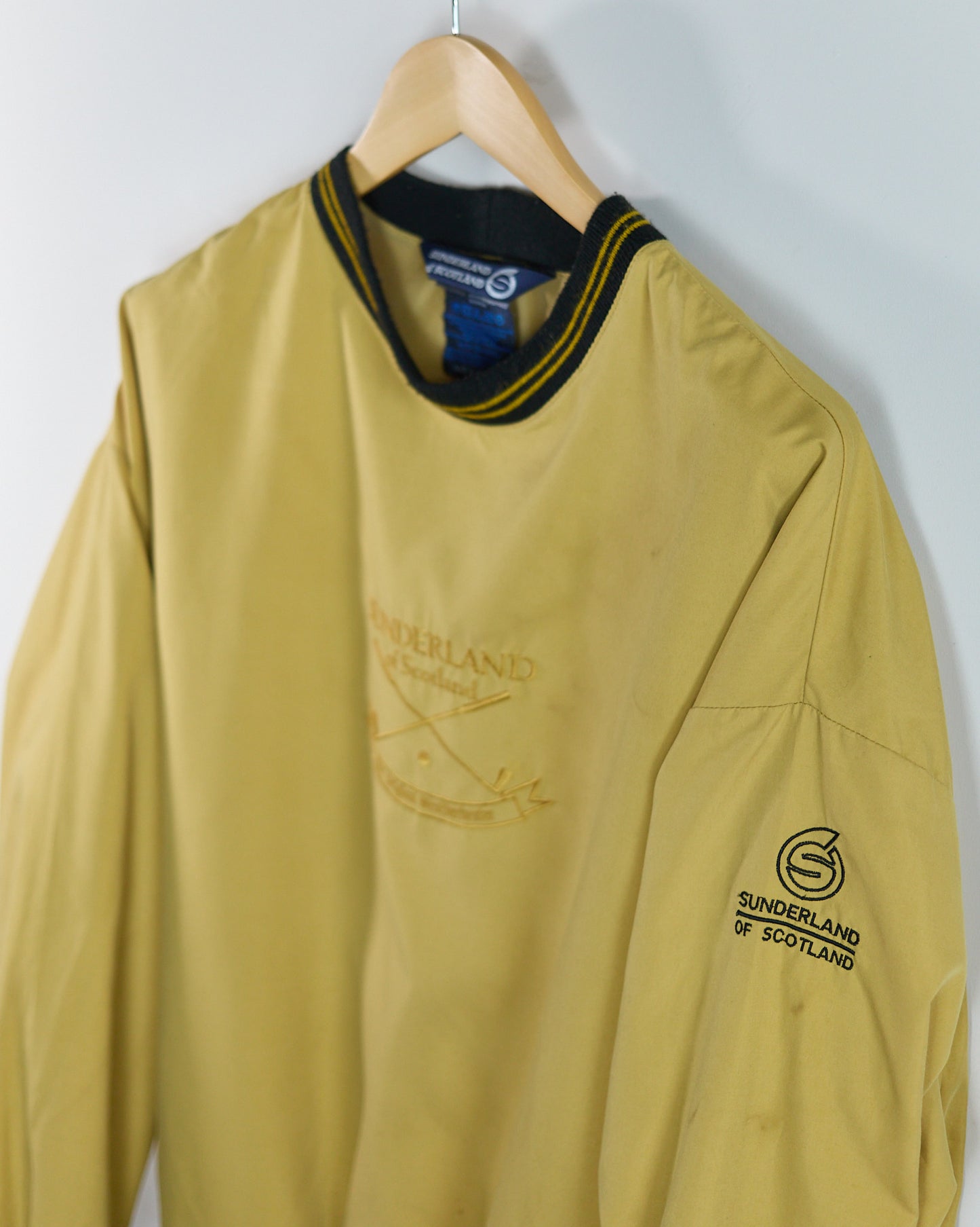 80s to early 90s Sunderland of Scotland Mustard Crew Neck Windbreaker (XL)
