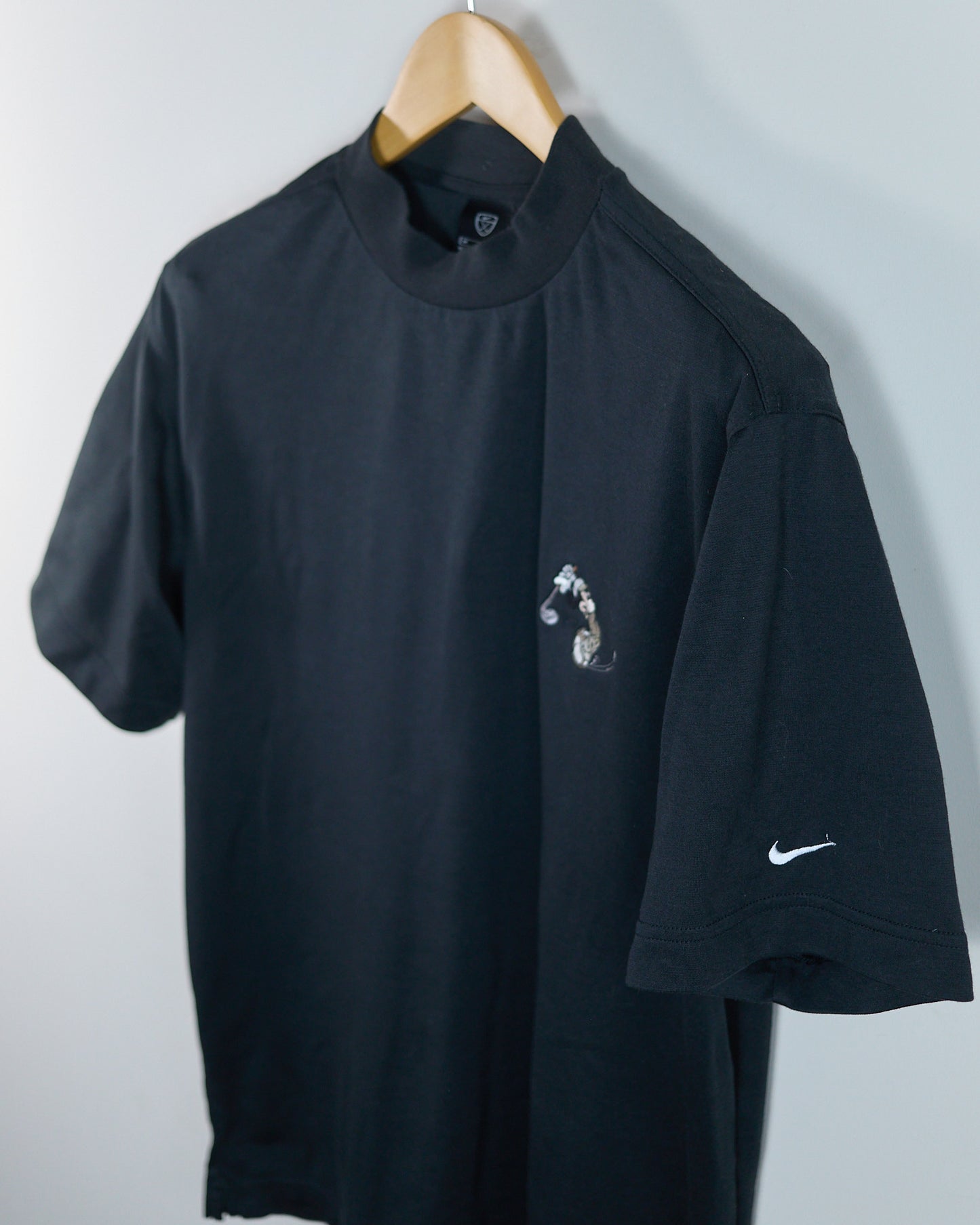 90s Nike Golf Black Short Sleeve Mock Neck (M)