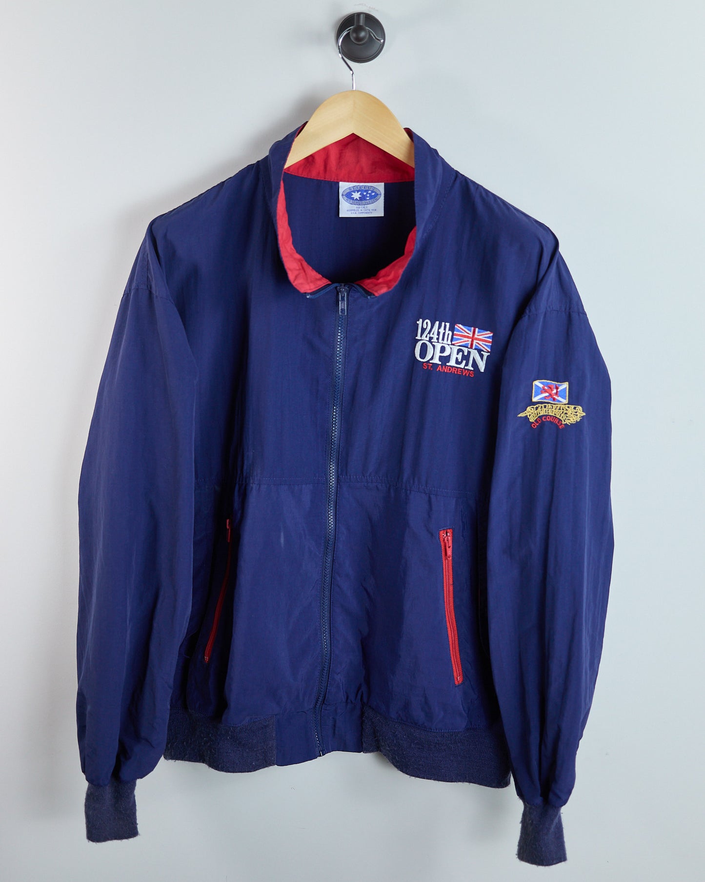 90s Starbus Weather Screen Blue/Red Limited Edition for 124th Open at St Andrews Full Zip Windbreaker (XL)