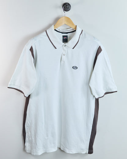 90s to early 00s Nike Golf Tiger Woods Yin Yang White/Brown Polo (XL)