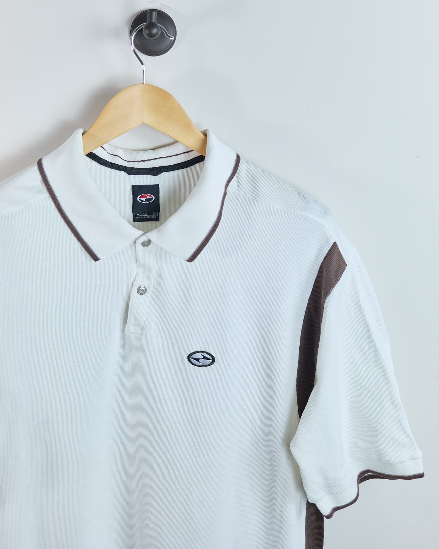 90s to early 00s Nike Golf Tiger Woods Yin Yang White/Brown Polo (XL)