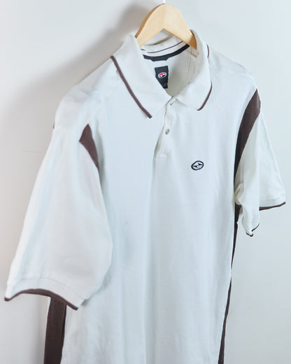90s to early 00s Nike Golf Tiger Woods Yin Yang White/Brown Polo (XL)