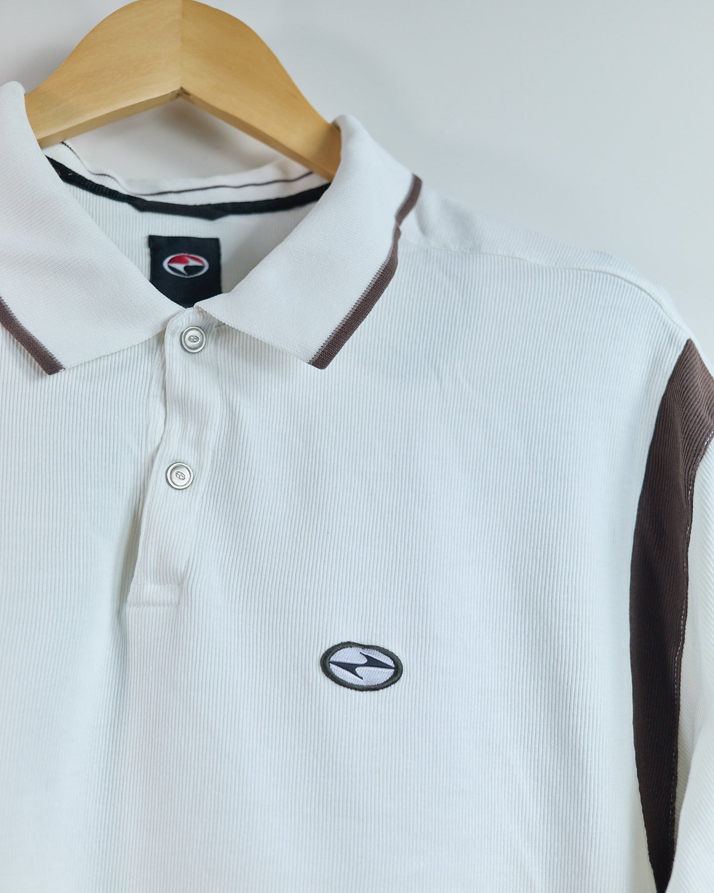 90s to early 00s Nike Golf Tiger Woods Yin Yang White/Brown Polo (XL)