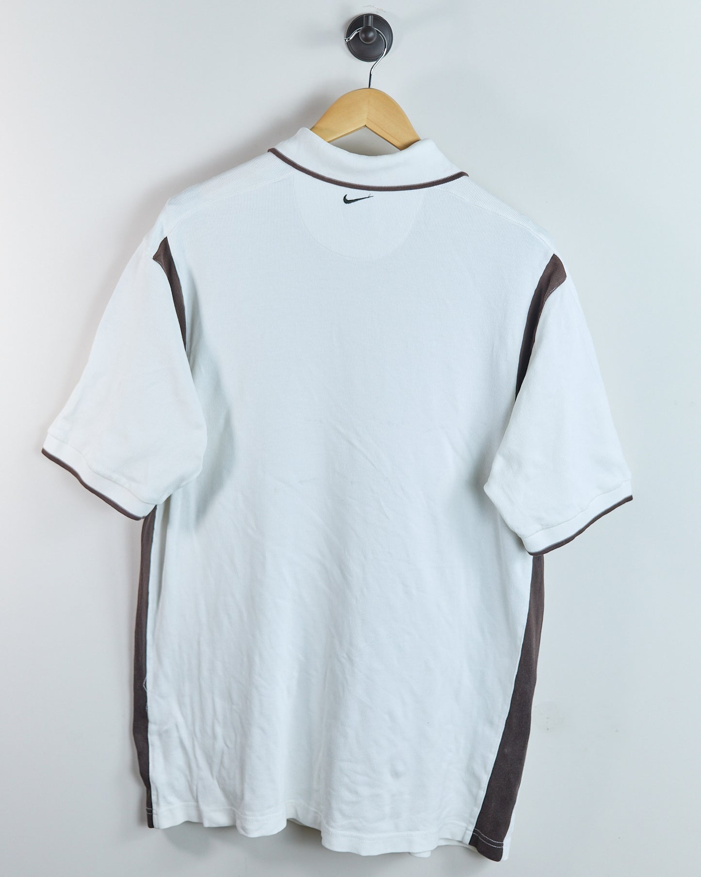 90s to early 00s Nike Golf Tiger Woods Yin Yang White/Brown Polo (XL)
