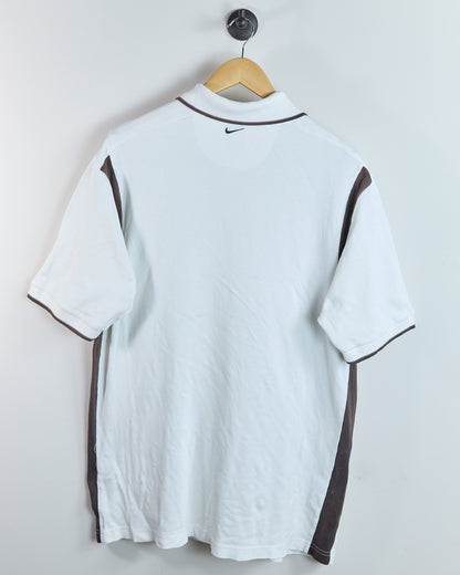 90s to early 00s Nike Golf Tiger Woods Yin Yang White/Brown Polo (XL)