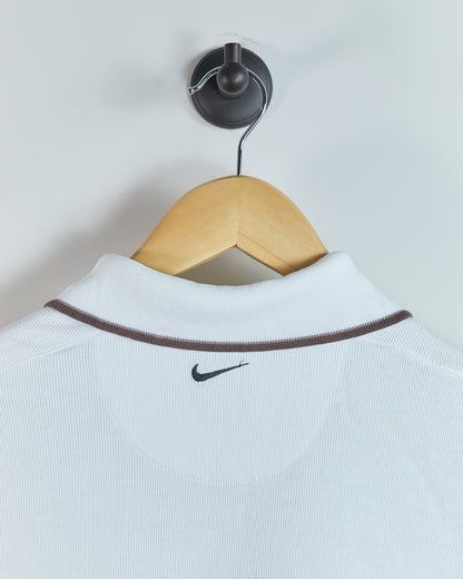 90s to early 00s Nike Golf Tiger Woods Yin Yang White/Brown Polo (XL)