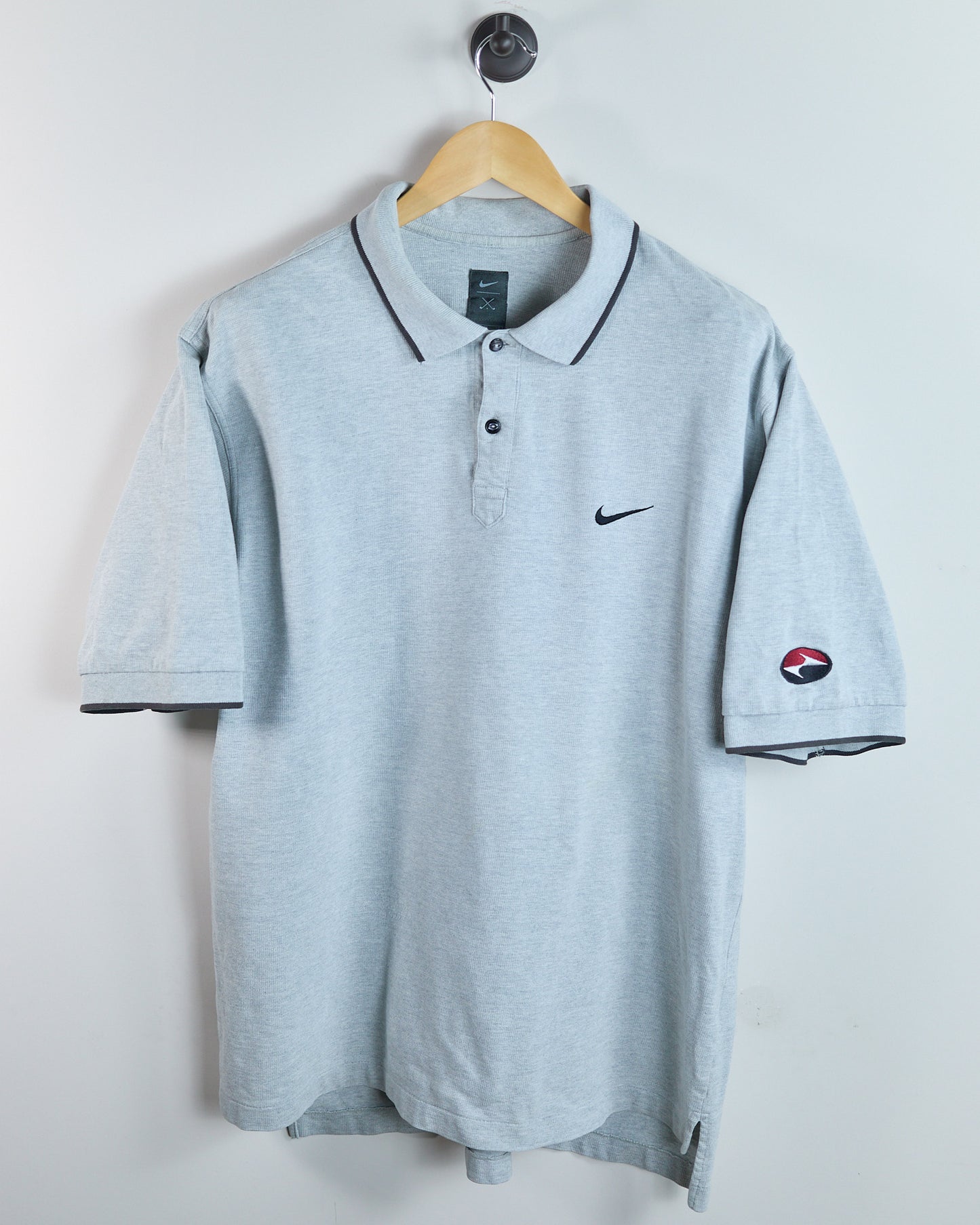 90s to early 00s Nike Golf Tiger Woods Yin Yang Grey Polo (XL)