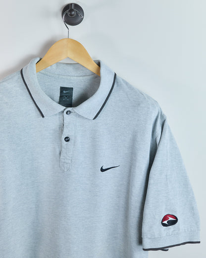 90s to early 00s Nike Golf Tiger Woods Yin Yang Grey Polo (XL)