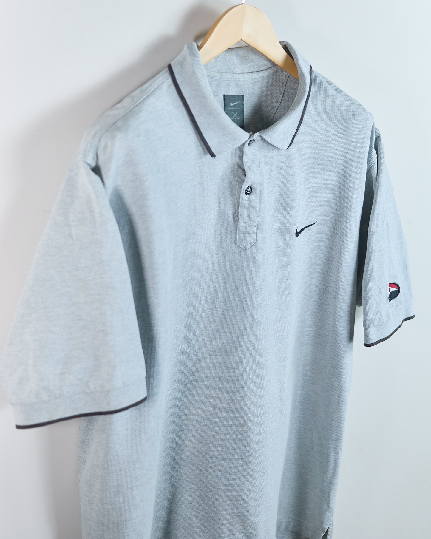 90s to early 00s Nike Golf Tiger Woods Yin Yang Grey Polo (XL)
