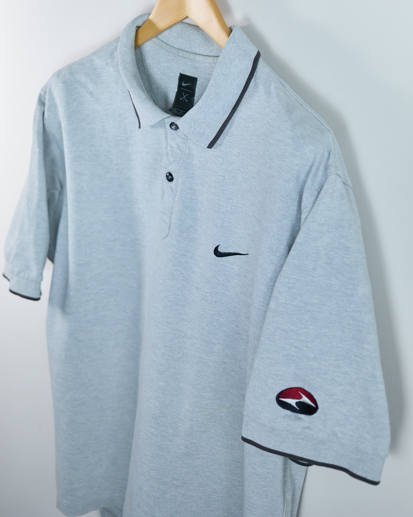 90s to early 00s Nike Golf Tiger Woods Yin Yang Grey Polo (XL)