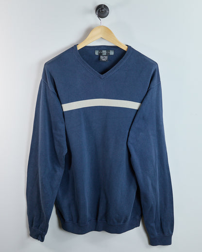 90s Nike Golf Blue/White V Neck Jumper (L)