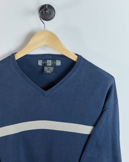 90s Nike Golf Blue/White V Neck Jumper (L)