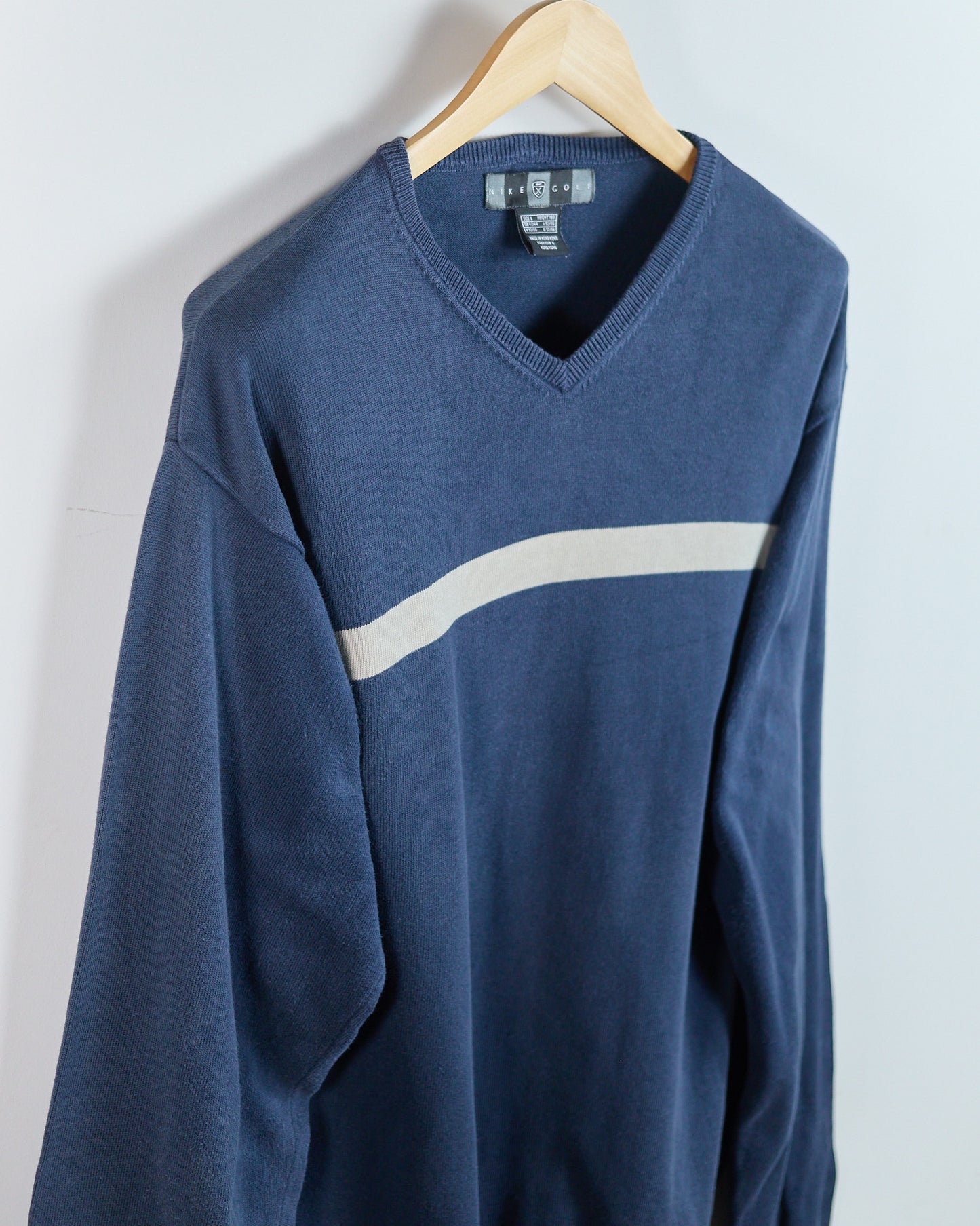 90s Nike Golf Blue/White V Neck Jumper (L)