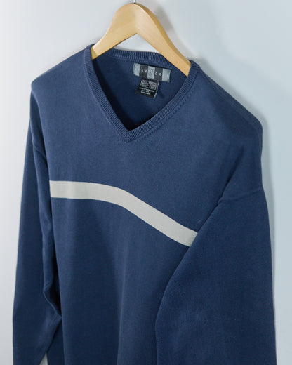 90s Nike Golf Blue/White V Neck Jumper (L)
