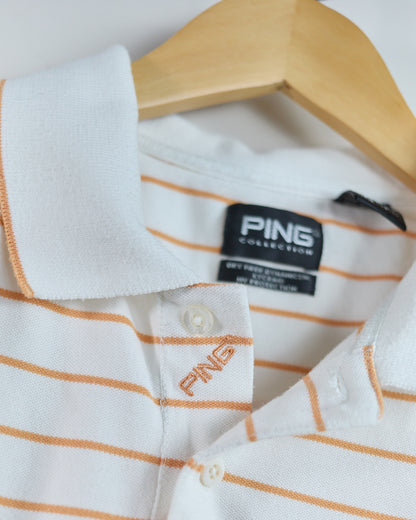 90s Ping White/Orange Polo (XL)