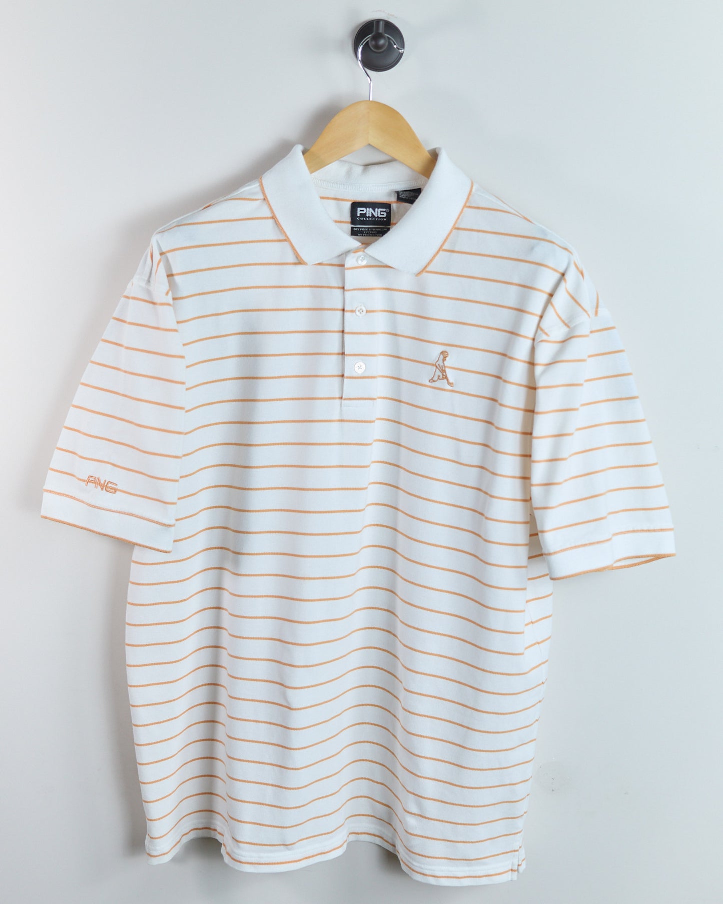 90s Ping White/Orange Polo (XL)