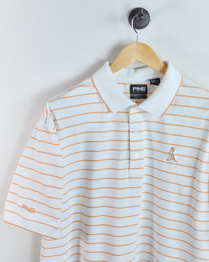 90s Ping White/Orange Polo (XL)