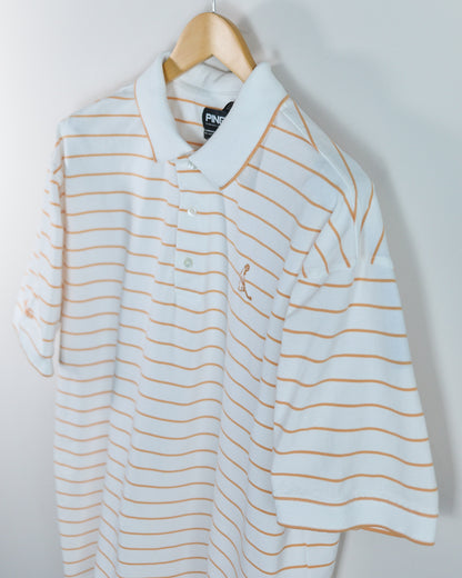 90s Ping White/Orange Polo (XL)