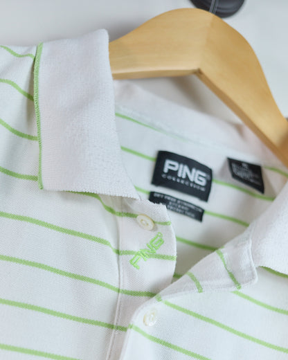 90s Ping White/Green Polo (XL)