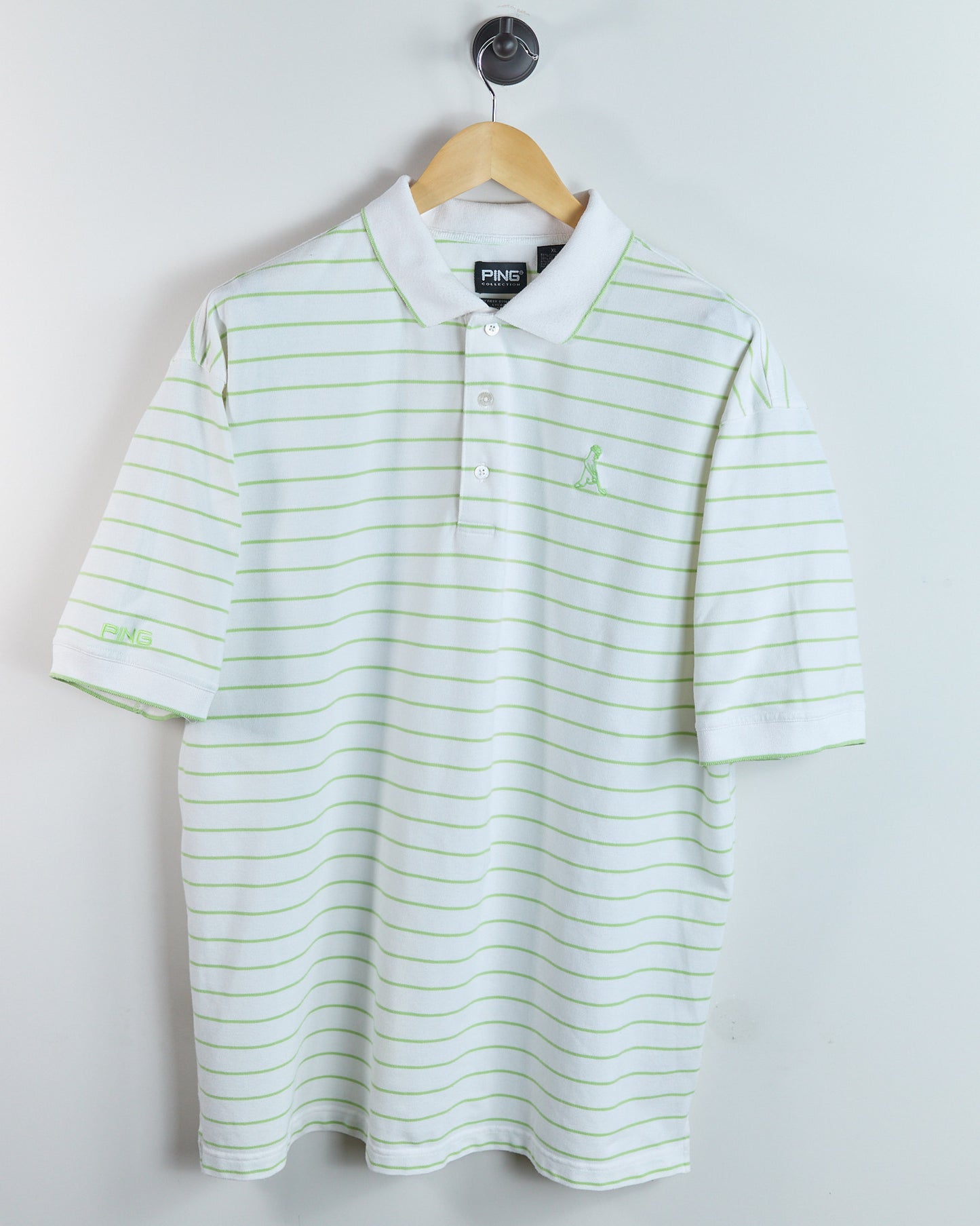 90s Ping White/Green Polo (XL)