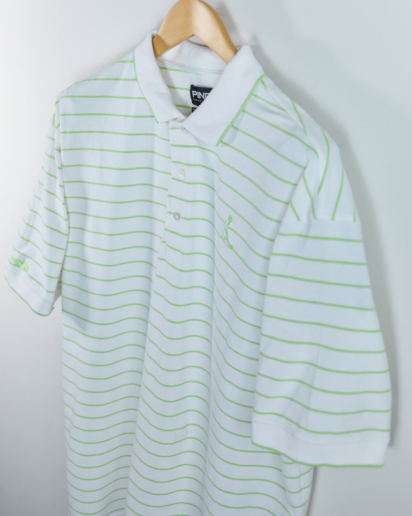90s Ping White/Green Polo (XL)