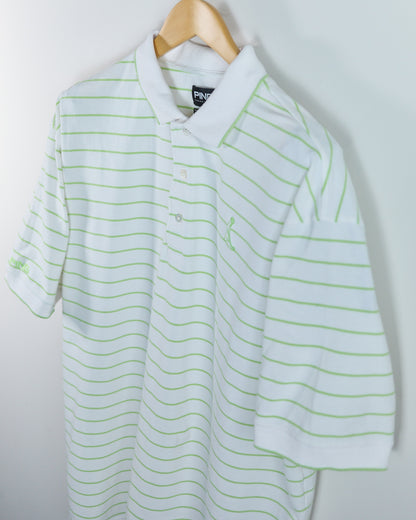 90s Ping White/Green Polo (XL)