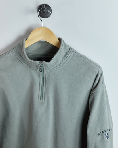 90s Nike Golf Olive/Green Quarter Zip Jumper (L)