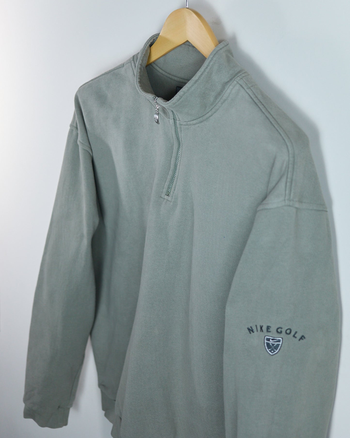 90s Nike Golf Olive/Green Quarter Zip Jumper (L)