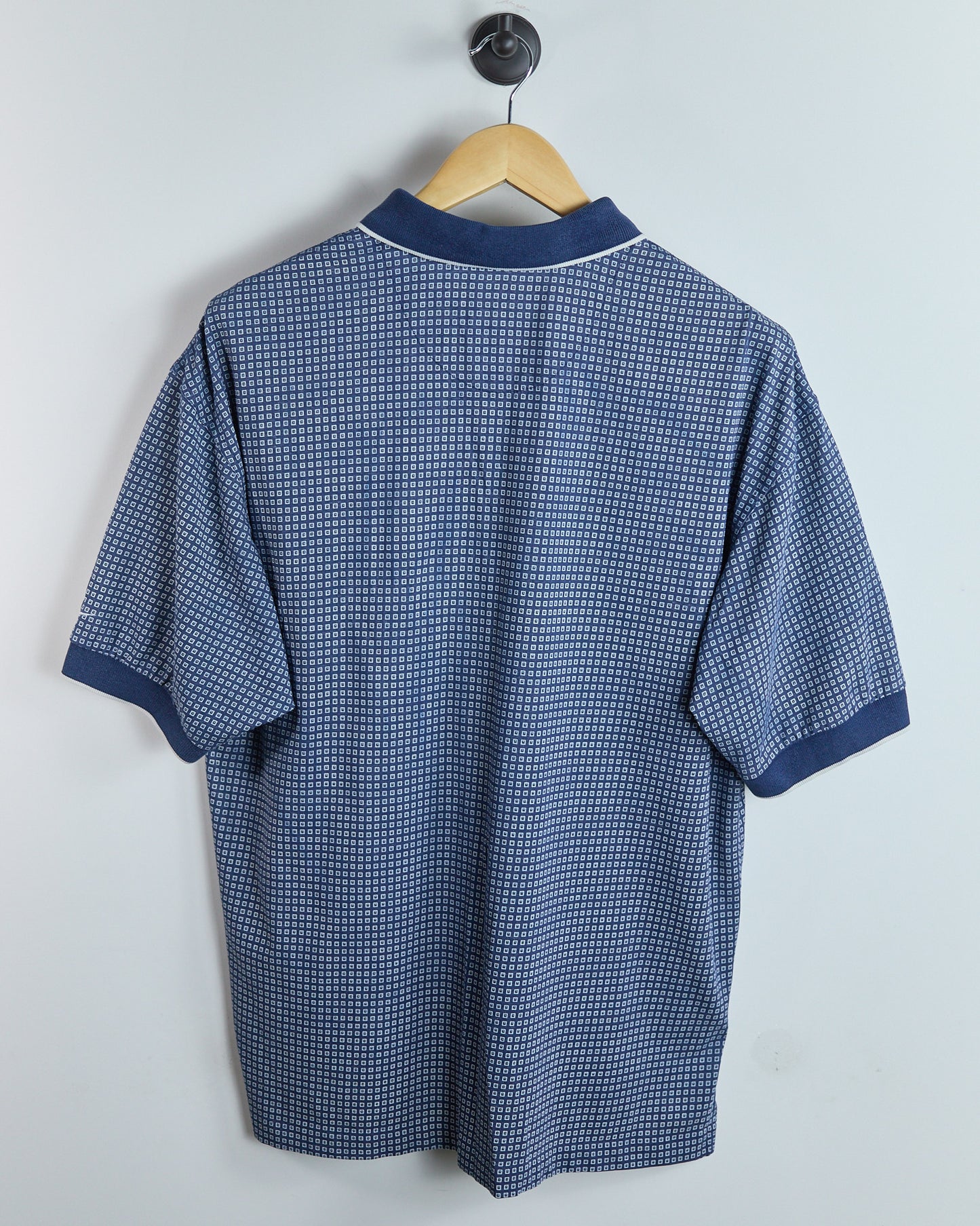 90s Nike Golf Navy/White Pattern Polo (L)