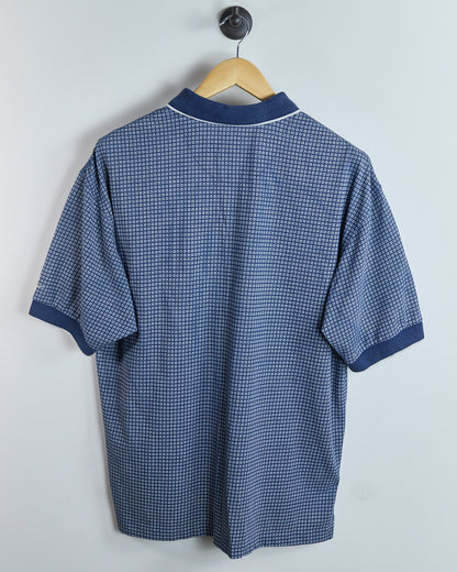 90s Nike Golf Navy/White Pattern Polo (L)