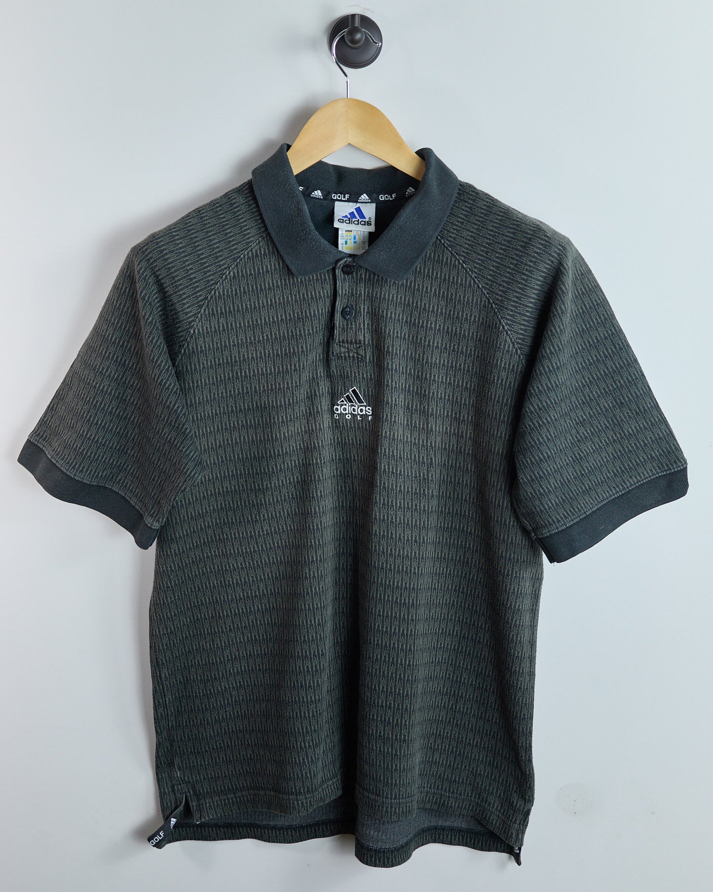 90s Adidas Golf Green/Black Polo (M)