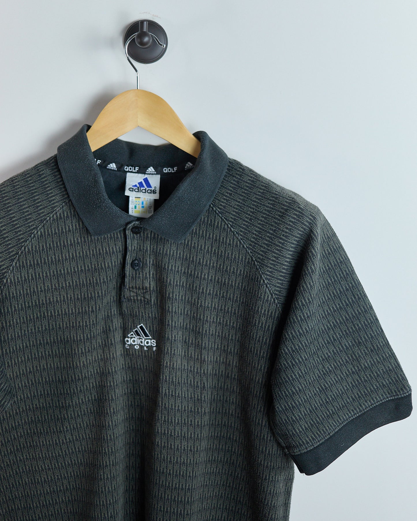 90s Adidas Golf Green/Black Polo (M)