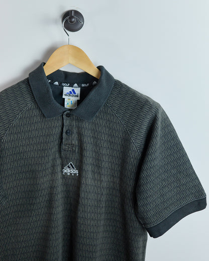 90s Adidas Golf Green/Black Polo (M)