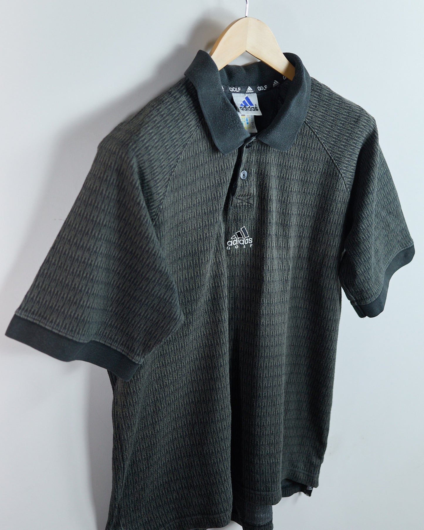 90s Adidas Golf Green/Black Polo (M)