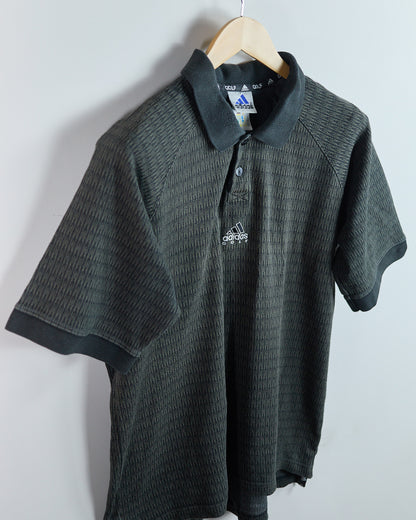 90s Adidas Golf Green/Black Polo (M)