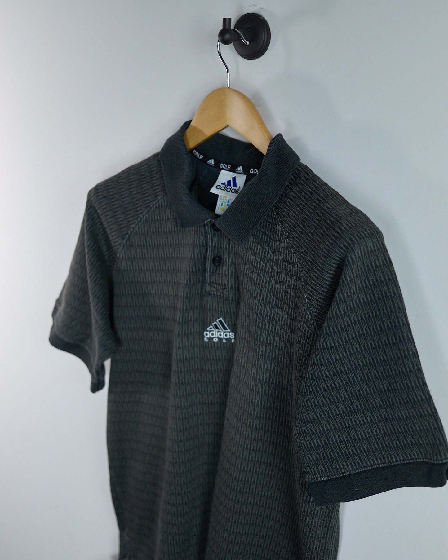 90s Adidas Golf Green/Black Polo (M)