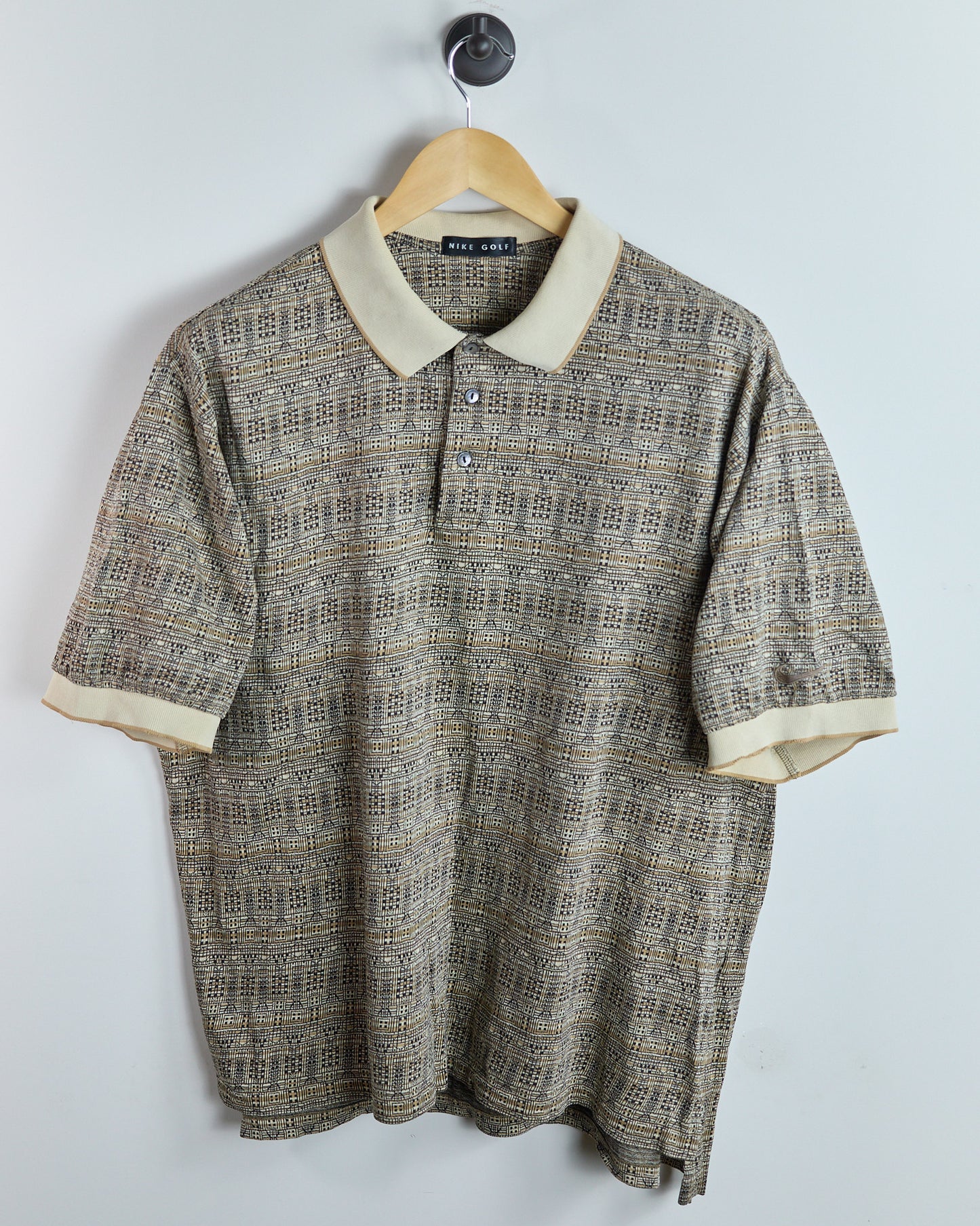 90s Nike Golf Cream/White Polo (XL)